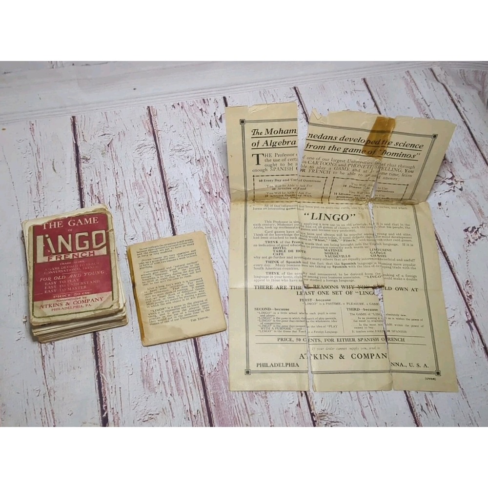 Vintage The Game Of Lingo French Edition Early‎ 20th Century